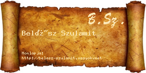 Belász Szulamit névjegykártya
